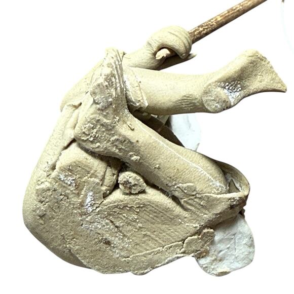 Chinese Shiwan Fisherman Figurine Mudman Fishing Pole Oriental Clay Pottery 2" - Picture 12 of 13